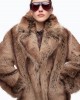 Pinko Caledonia Fur-effect Pea Beige Παλτό