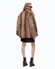Pinko Caledonia Fur-effect Pea Beige Παλτό