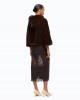 Pinko Cadetia Cape Faux Fur Blouson With Hood Brown Τζάκετ