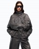 Pinko Barkeria Blouson Pea With Vintage Finish Dark Grey Μπουφάν