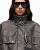 Pinko Barkeria Blouson Pea With Vintage Finish Dark Grey Μπουφάν