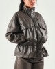 Pinko Barkeria Blouson Pea Coat With Vintage Finish Brown Μπουφάν