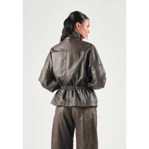 Pinko Barkeria Blouson Pea Coat With Vintage Finish Brown Μπουφάν