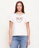Pinko Fidenza T-shirt Love Birds Jewel Maxi Embroidery White Μπλούζα