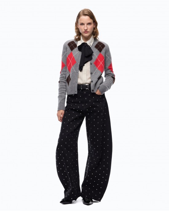 Pinko Emma Egg Barrel-fit With Studs Black Τζιν Παντελόνι