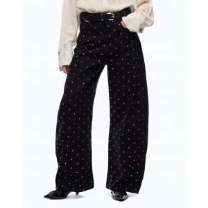 Pinko Emma Egg Barrel-fit With Studs Black Τζιν Παντελόνι