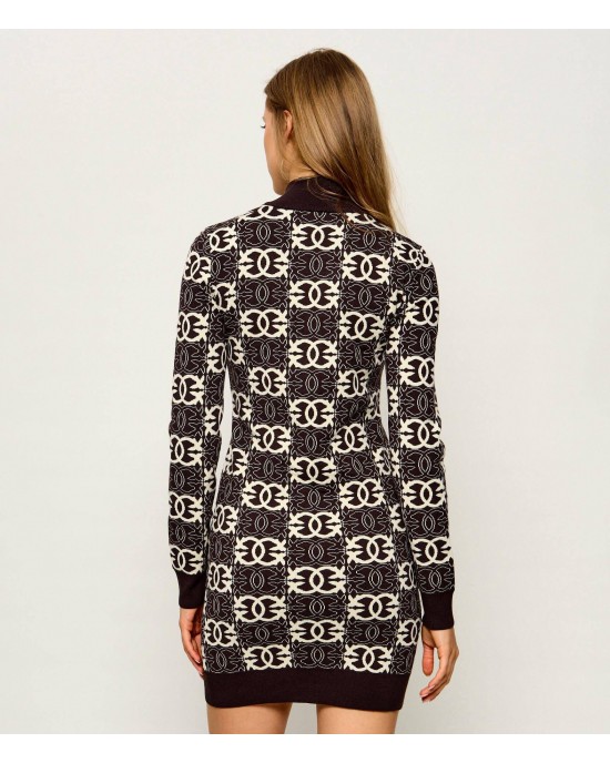 Pinko Reims Brown Mini Φόρεμα