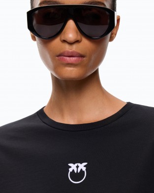 Pinko Tobling Sweater With Love Birds Logo Black Μπλούζα
