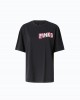 Pinko Ventina T-shirt Quiet Is The New Punk Swan-Print Black Μπλούζα