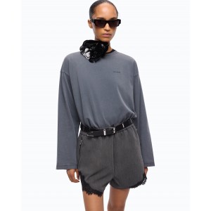 Pinko Resia Faded-effect Sweatshirt With Love Birds Logo Black Μπλούζα