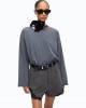 Pinko Resia Faded-effect Sweatshirt With Love Birds Logo Black Μπλούζα