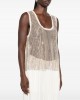 Pinko Dyane Mesh-effect Vest With Rhinestones Gold Μπλούζα