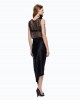 Pinko Dyane Mesh-effect Vest With Rhinestones Gold Μπλούζα