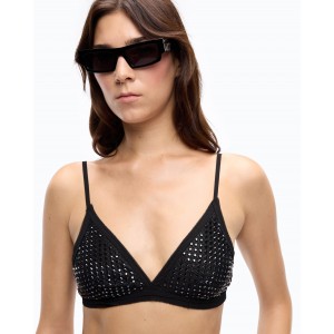 Pinko Spider Square Crystal Black Mesh Τοπ