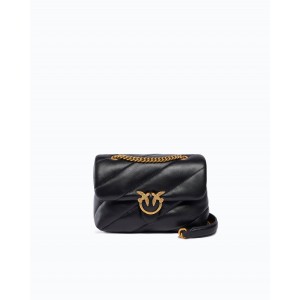 Pinko Love Puff Small New Buckle Leather Black Τσάντα