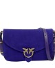 Pinko Love Satchel Classic Suede Blue Electric Τσάντα Ώμου