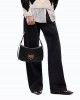 Pinko Satchell Classic Medium Leather With Love Birds Diamond Cut Buckle Black Τσάντα Ώμου