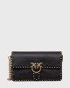 Pinko Love One Slouchy Studs Leather Black Τσάντα Ώμου