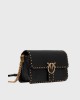 Pinko Love One Slouchy Studs Leather Black Τσάντα Ώμου
