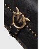 Pinko Love One Slouchy Studs Leather Black Τσάντα Ώμου