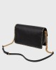Pinko Love One Slouchy Studs Leather Black Τσάντα Ώμου