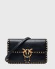 Pinko Love One Slouchy Studs Leather Black Τσάντα Ώμου