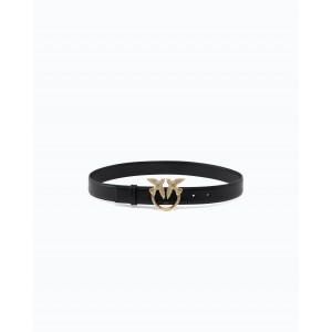 Pinko Low Love Berry Leather Jewel Buckle H3 Black Ζώνη