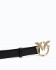 Pinko Low Love Berry Leather Jewel Buckle H3 Black Ζώνη
