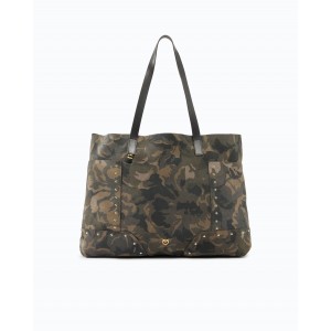 Pinko Tote Suede Camouflage Print Military Green Τσάντα Ώμου