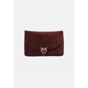 Pinko Love Satchel Big Suede Dark Red Τσάντα Ώμου