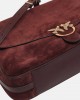 Pinko Love Satchel Big Suede Dark Red Τσάντα Ώμου