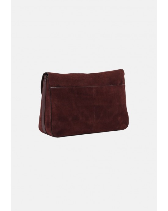 Pinko Love Satchel Big Suede Dark Red Τσάντα Ώμου