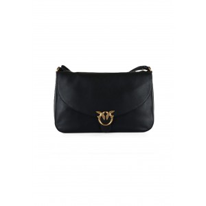 Pinko Love Satchel Big Leather Black Τσάντα Ώμου