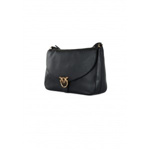 Pinko Love Satchel Big Leather Black Τσάντα Ώμου