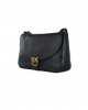 Pinko Love Satchel Big Leather Black Τσάντα Ώμου