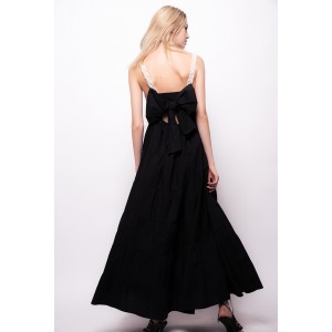 Pinko Maxi Bow Φόρεμα Μαύρο/Εκρού