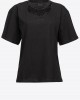 Pinko Tiphanie T-shirt With Beads On The Neck Μαύρο