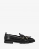 Pinko Nora Studded Fringed Loafers Black Μοκασίνια