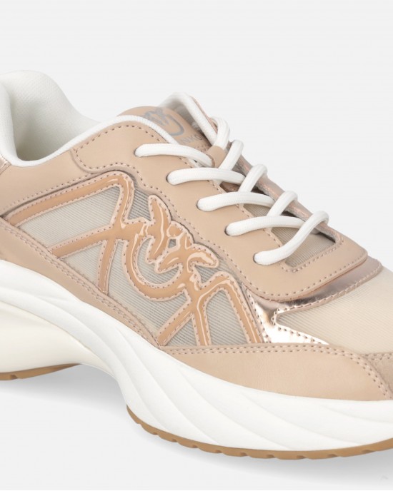 Pinko Ariel 33 Sneakers With Mix Of Inserts & Love Birds Logo Pink Παπούτσια