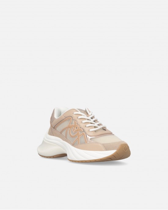 Pinko Ariel 33 Sneakers With Mix Of Inserts & Love Birds Logo Pink Παπούτσια