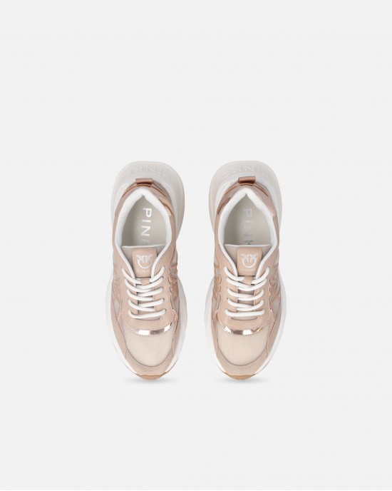 Pinko Ariel 33 Sneakers With Mix Of Inserts & Love Birds Logo Pink Παπούτσια