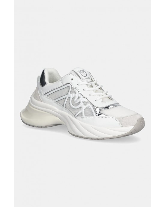 Pinko Ariel 33 Sneakers With Mix Of Inserts & Love Birds Logo White Παπούτσια