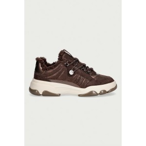 Pinko Athena 01 Cow Suede Fur Brown Αθλητικά Παπούτσια