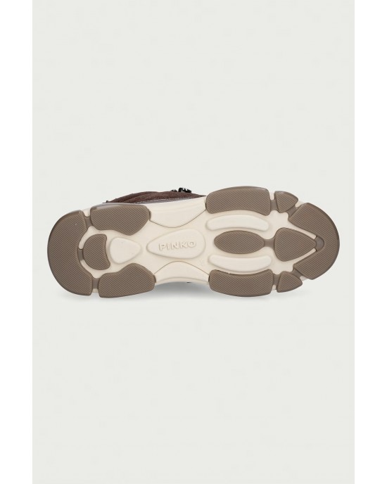 Pinko Athena 01 Cow Suede Fur Brown Αθλητικά Παπούτσια