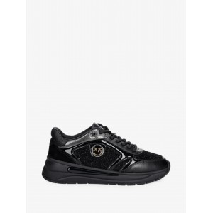 Pinko Nataly 02 Black Panelled Leather Αθλιτικά Παπούτσια