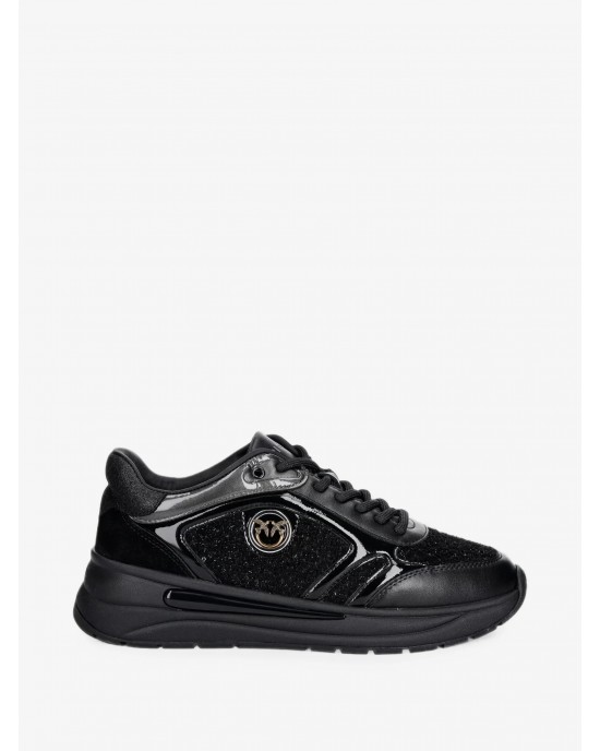 Pinko Nataly 02 Black Panelled Leather Αθλιτικά Παπούτσια