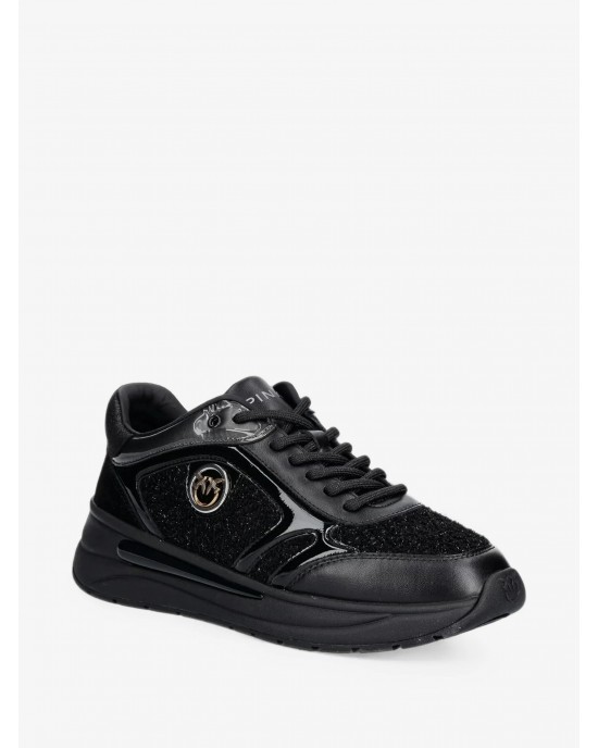 Pinko Nataly 02 Black Panelled Leather Αθλιτικά Παπούτσια
