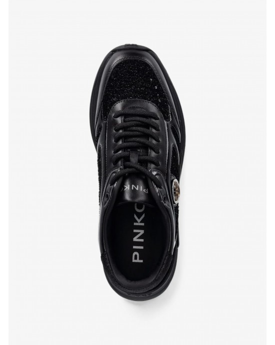 Pinko Nataly 02 Black Panelled Leather Αθλιτικά Παπούτσια
