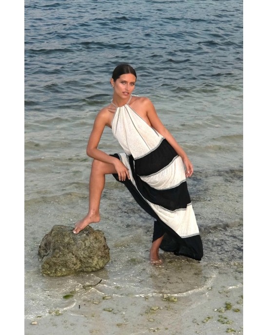 Pitusa Aegean Tiered Ecru Φόρεμα