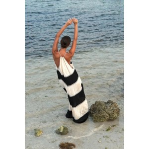 Pitusa Aegean Tiered Ecru Φόρεμα